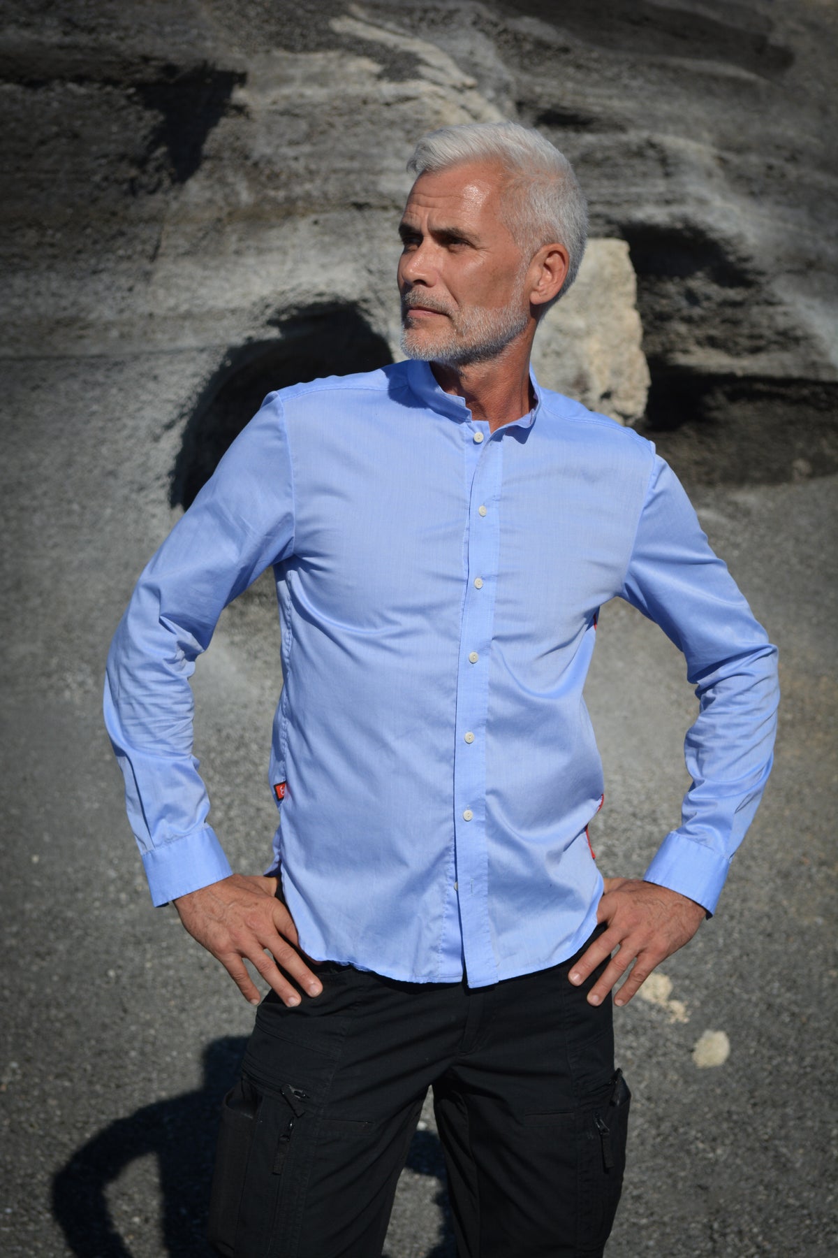 The Stand Up Collar Shirt | BLUE