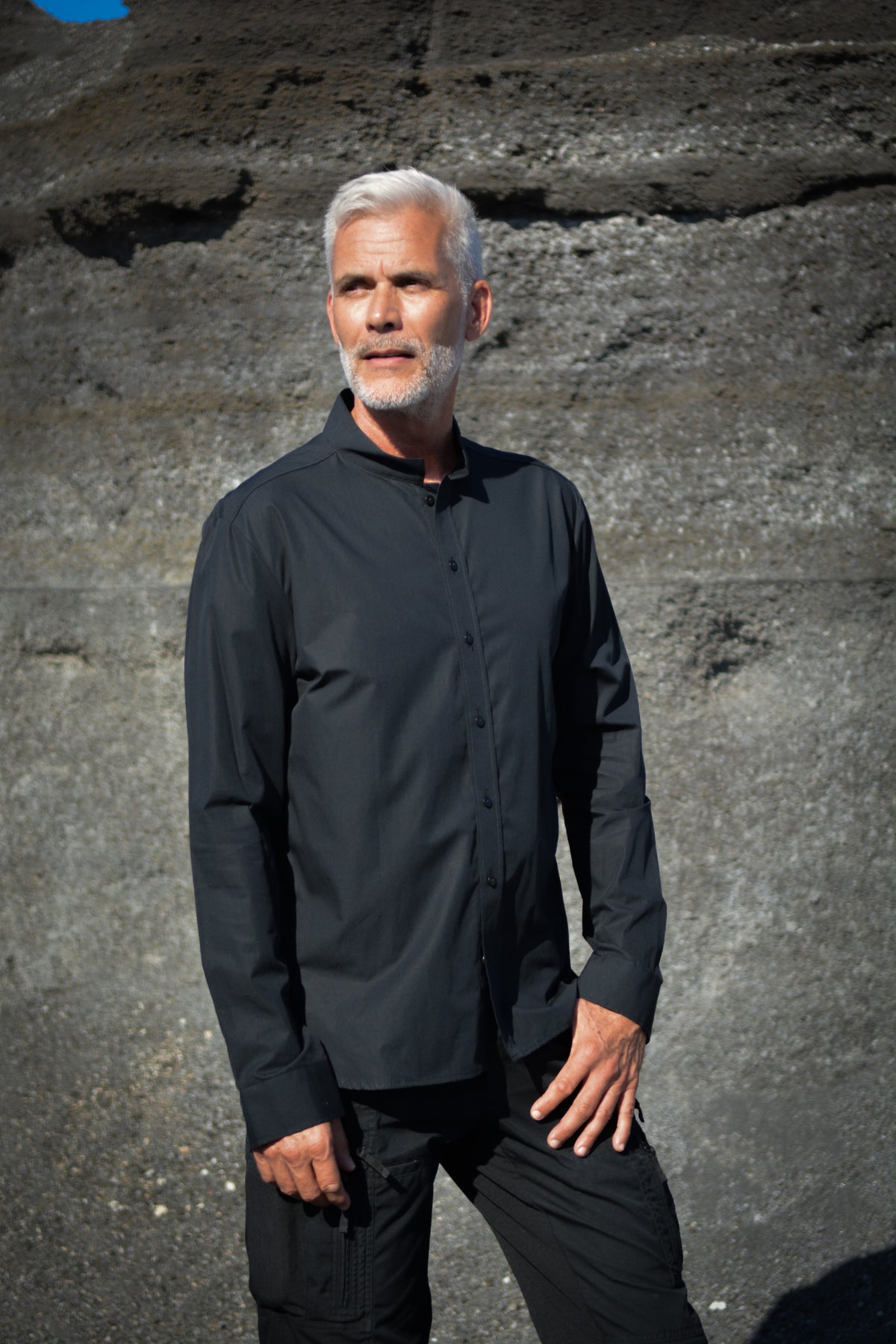 The Stand Up Collar Shirt | BLACK