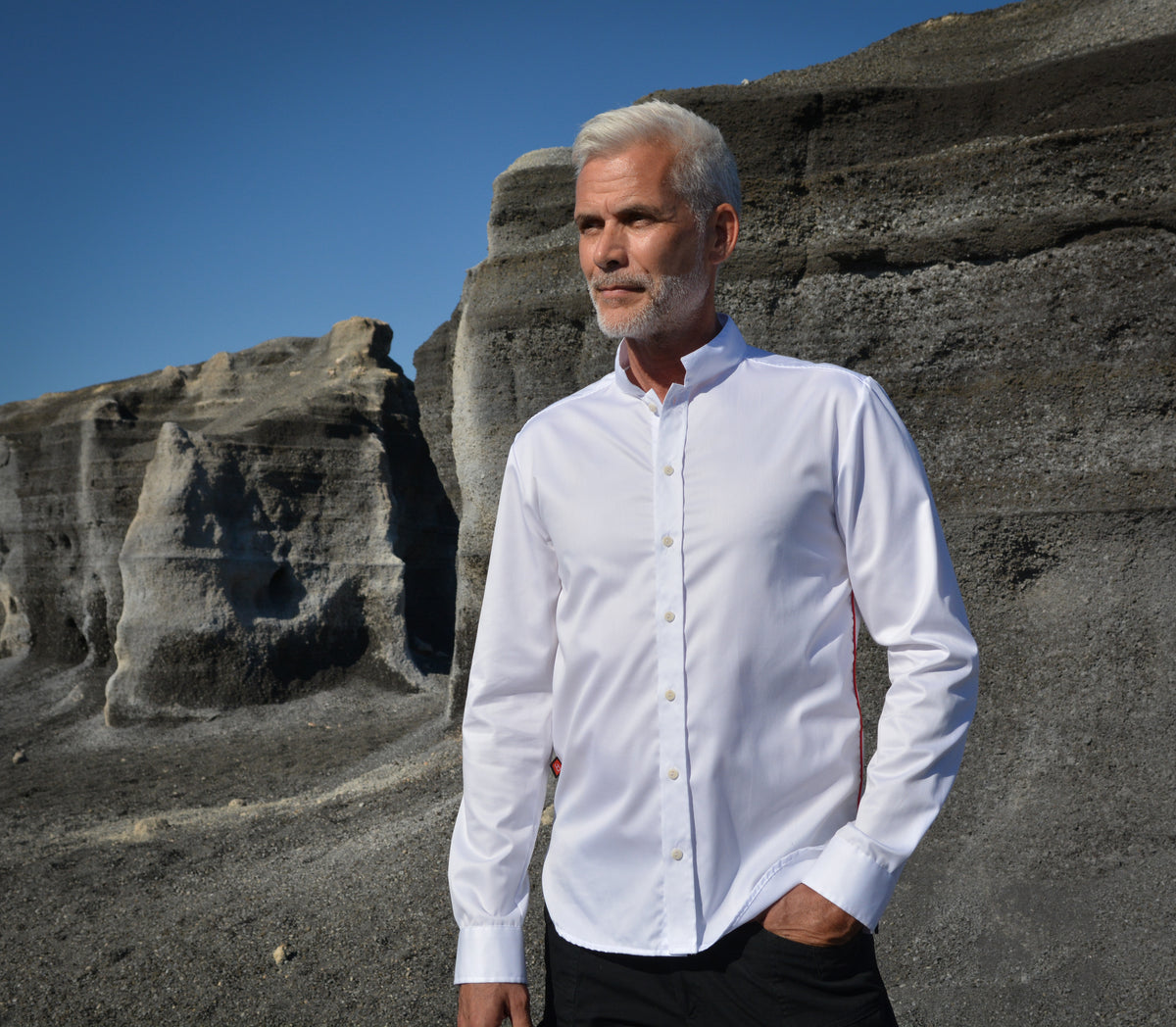 The Stand Up Collar Shirt | WHITE