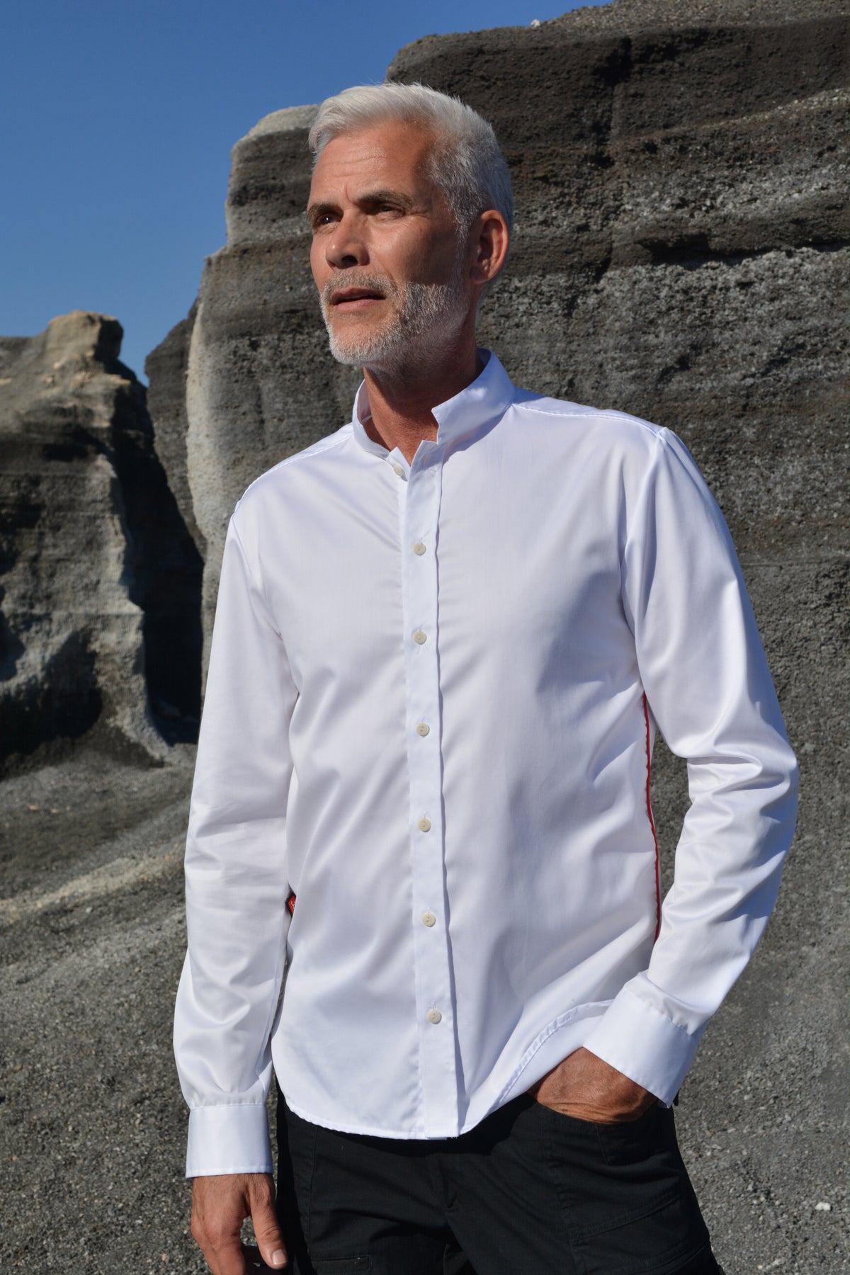 The Stand Up Collar Shirt | WHITE