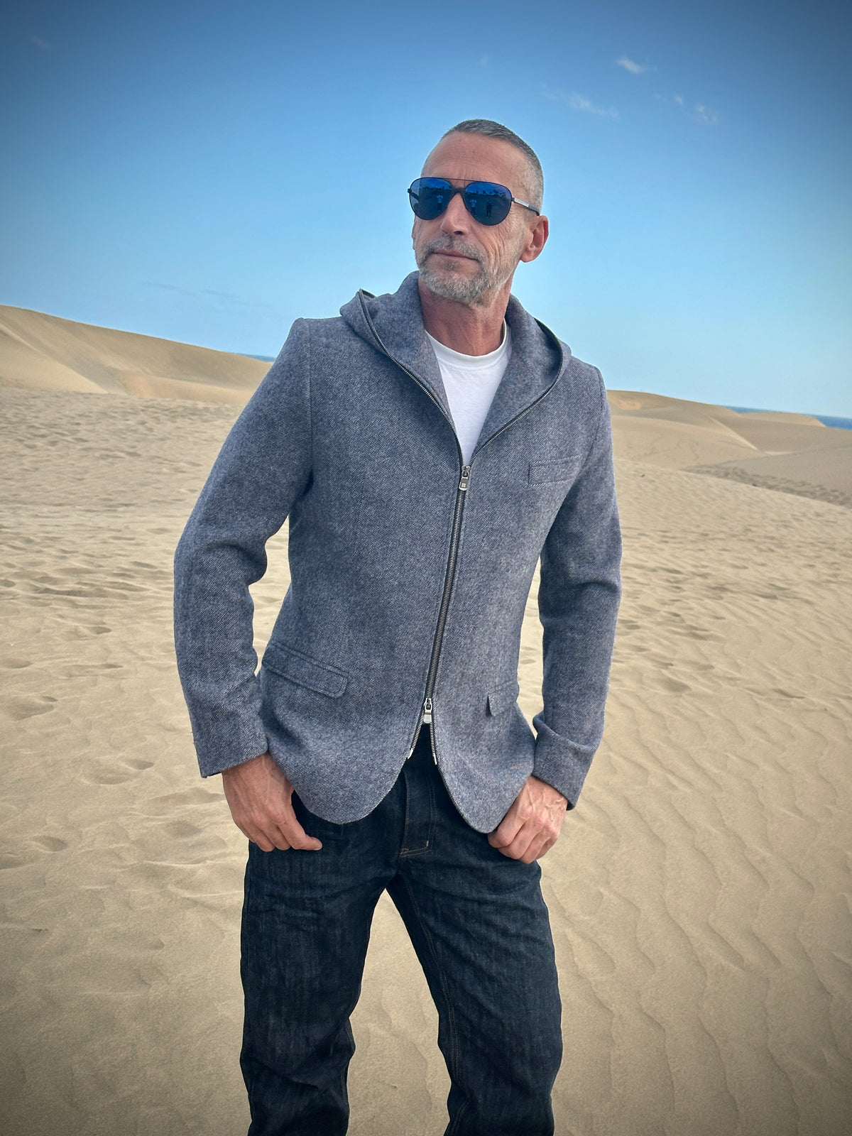 The LIMITED MERINO Suiddy | DARKBLUE DIAGONAL