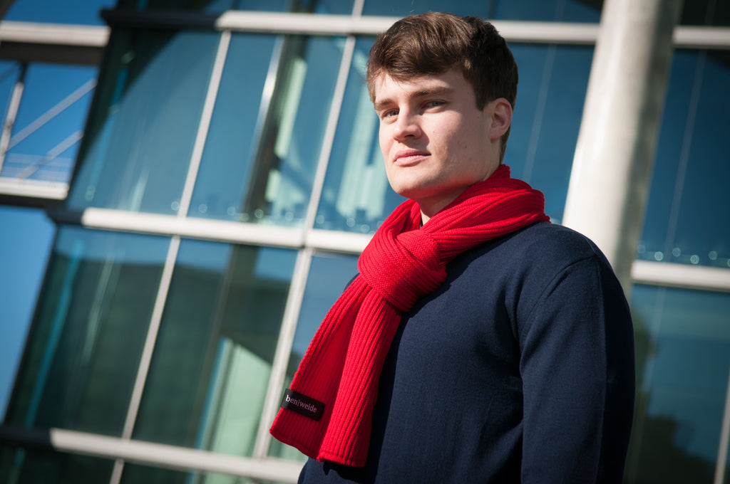 The Red Merino Knit Scarf